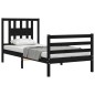 vidaXL Massivholzbett mit Kopfteil Schwarz 90x200 cm vidaXL Massivholzbett mit Kopfteil Schwarz 90x200 cm