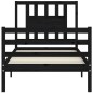 vidaXL Massivholzbett mit Kopfteil Schwarz 90x200 cm vidaXL Massivholzbett mit Kopfteil Schwarz 90x200 cm