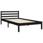 vidaXL Massivholzbett mit Kopfteil Schwarz 90x200 cm vidaXL Massivholzbett mit Kopfteil Schwarz 90x200 cm