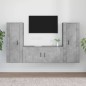 vidaXL 3-tlg. TV-Schrank-Set Betongrau Holzwerkstoff vidaXL 3-tlg. TV-Schrank-Set Betongrau Holzwerkstoff