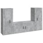 vidaXL 3-tlg. TV-Schrank-Set Betongrau Holzwerkstoff vidaXL 3-tlg. TV-Schrank-Set Betongrau Holzwerkstoff