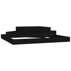 vidaXL Pflanzkübel Schwarz 112x112x27 cm Massivholz Kiefer
