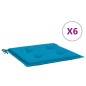 Gartenstuhl-Kissen 6 Stk. Blau 50x50x3 cm Oxford-Gewebe Gartenstuhl-Kissen 6 Stk. Blau 50x50x3 cm Oxford-Gewebe