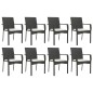 vidaXL 9-tlg. Garten-Essgruppe mit Kissen Schwarz Poly Rattan vidaXL 9-tlg. Garten-Essgruppe mit Kissen Schwarz Poly Rattan