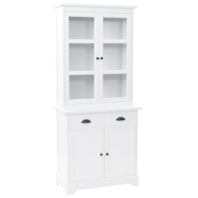vidaXL Vitrinenschrank Anrichte mit 4 Türen MDF Kiefer 80x40x180 cm vidaXL Vitrinenschrank Anrichte mit 4 Türen MDF Kiefer 80x40x180 cm
