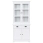 vidaXL Vitrinenschrank Anrichte mit 4 Türen MDF Kiefer 80x40x180 cm vidaXL Vitrinenschrank Anrichte mit 4 Türen MDF Kiefer 80x40x180 cm