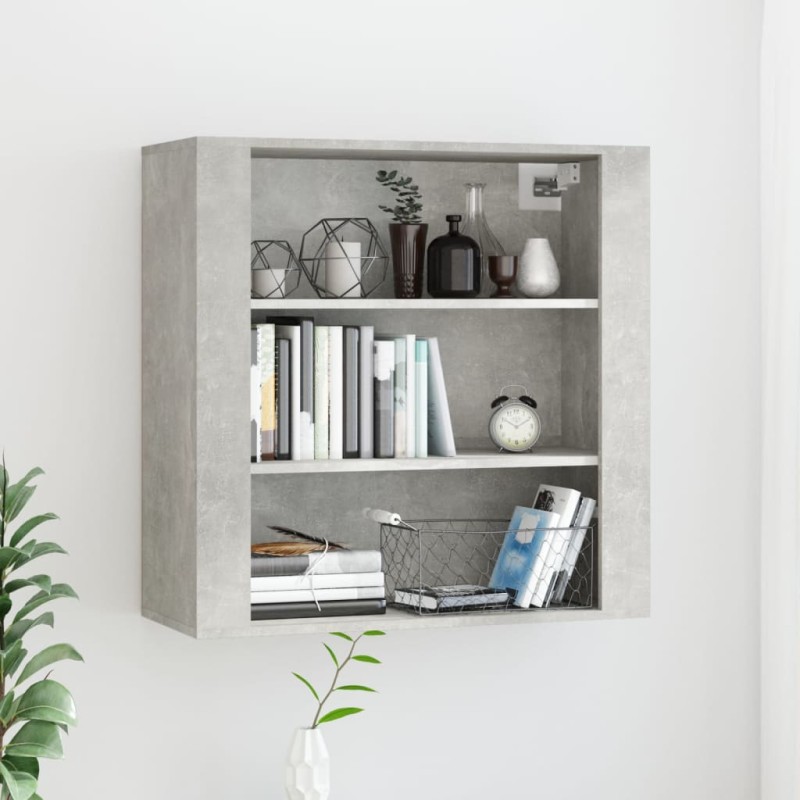 vidaXL Wandschrank Betongrau 80x33x80 cm Holzwerkstoff vidaXL Wandschrank Betongrau 80x33x80 cm Holzwerkstoff