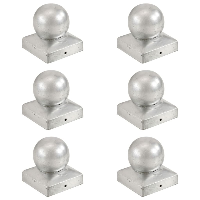 vidaXL Pfostenkappen 6 Stk. Kugelform Verzinktes Metall 71 x 71 mm vidaXL Pfostenkappen 6 Stk. Kugelform Verzinktes Metall 71 x 71 mm