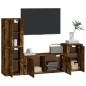 vidaXL 4-tlg. TV-Schrank-Set Räuchereiche Holzwerkstoff vidaXL 4-tlg. TV-Schrank-Set Räuchereiche Holzwerkstoff