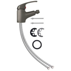 vidaXL Badezimmer Bidet Mischbatterie Grau 13x12 cm