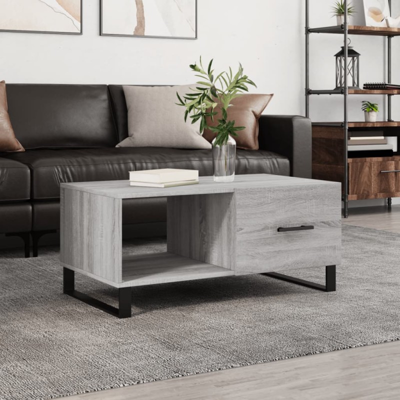vidaXL Couchtisch Grau Sonoma 90x50x40 cm Holzwerkstoff vidaXL Couchtisch Grau Sonoma 90x50x40 cm Holzwerkstoff