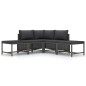 5-tlg. Garten-Sofagarnitur mit Auflagen Grau Poly Rattan 5-tlg. Garten-Sofagarnitur mit Auflagen Grau Poly Rattan