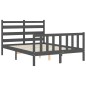 vidaXL Massivholzbett mit Kopfteil Grau 120x200 cm vidaXL Massivholzbett mit Kopfteil Grau 120x200 cm