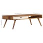 vidaXL Couchtisch 110 x 50 x 35 cm Massivholz