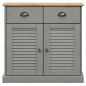 vidaXL Highboard VIGO Grau 78x40x175 cm Massivholz Kiefer vidaXL Highboard VIGO Grau 78x40x175 cm Massivholz Kiefer