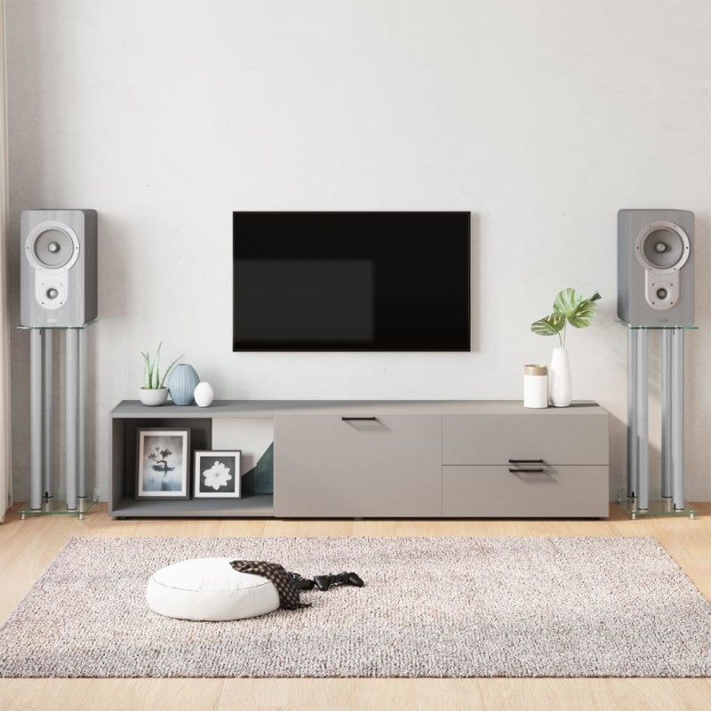 vidaXL Lautsprecher-Ständer 2 Stk. Silbern Hartglas 4 Säulen vidaXL Lautsprecher-Ständer 2 Stk. Silbern Hartglas 4 Säulen
