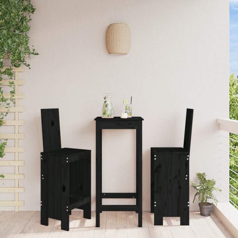 vidaXL Barhocker 2 Stk. Schwarz 40x42x120 cm Massivholz Kiefer vidaXL Barhocker 2 Stk. Schwarz 40x42x120 cm Massivholz Kiefer