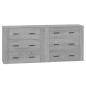 vidaXL Sideboards 2 Stk. Grau Sonoma Holzwerkstoff vidaXL Sideboards 2 Stk. Grau Sonoma Holzwerkstoff