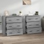 vidaXL Sideboards 2 Stk. Grau Sonoma Holzwerkstoff vidaXL Sideboards 2 Stk. Grau Sonoma Holzwerkstoff