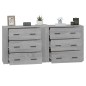 vidaXL Sideboards 2 Stk. Grau Sonoma Holzwerkstoff vidaXL Sideboards 2 Stk. Grau Sonoma Holzwerkstoff