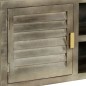 vidaXL TV-Schrank Grau mit Messing 110 x 30 x 48 cm Mangoholz Massiv vidaXL TV-Schrank Grau mit Messing 110 x 30 x 48 cm Mangoholz Massiv