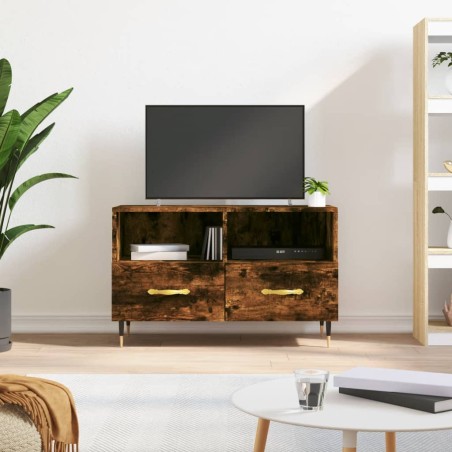 vidaXL TV-Schrank Räuchereiche 80x36x50 cm Holzwerkstoff