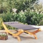 Loungebett 100x188,5x44 cm Bugholz Massiv Anthrazit Loungebett 100x188,5x44 cm Bugholz Massiv Anthrazit