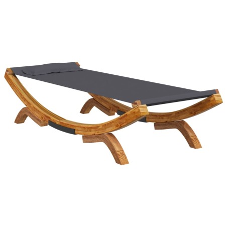 Loungebett 100x188,5x44 cm Bugholz Massiv Anthrazit