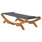 Loungebett 100x188,5x44 cm Bugholz Massiv Anthrazit Loungebett 100x188,5x44 cm Bugholz Massiv Anthrazit