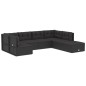 vidaXL 7-tlg. Garten-Lounge-Set mit Kissen Schwarz Poly Rattan vidaXL 7-tlg. Garten-Lounge-Set mit Kissen Schwarz Poly Rattan