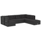 vidaXL 7-tlg. Garten-Lounge-Set mit Kissen Schwarz Poly Rattan vidaXL 7-tlg. Garten-Lounge-Set mit Kissen Schwarz Poly Rattan