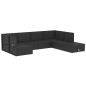 vidaXL 7-tlg. Garten-Lounge-Set mit Kissen Schwarz Poly Rattan vidaXL 7-tlg. Garten-Lounge-Set mit Kissen Schwarz Poly Rattan