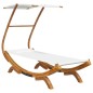 Loungebett mit Dach 100x190x134 cm Bugholz Massiv Creme Loungebett mit Dach 100x190x134 cm Bugholz Massiv Creme