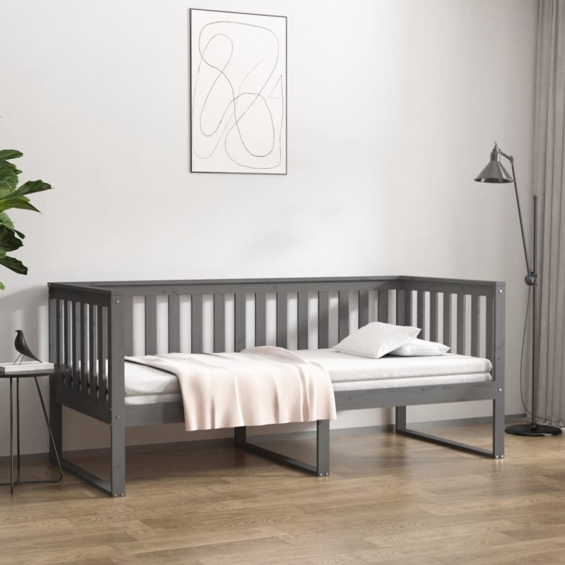 vidaXL Tagesbett Grau 100x200 cm Massivholz Kiefer vidaXL Tagesbett Grau 100x200 cm Massivholz Kiefer