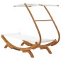 Loungebett mit Dach 100x190x134 cm Bugholz Massiv Creme Loungebett mit Dach 100x190x134 cm Bugholz Massiv Creme