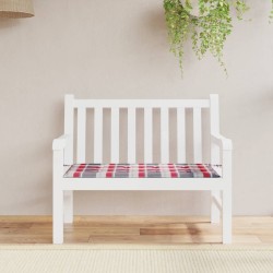 Gartenbank-Auflage Rot Karomuster 120x50x3 cm Oxford-Gewebe