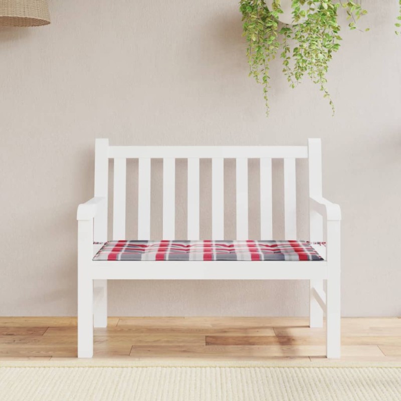 Gartenbank-Auflage Rot Karomuster 120x50x3 cm Oxford-Gewebe Gartenbank-Auflage Rot Karomuster 120x50x3 cm Oxford-Gewebe