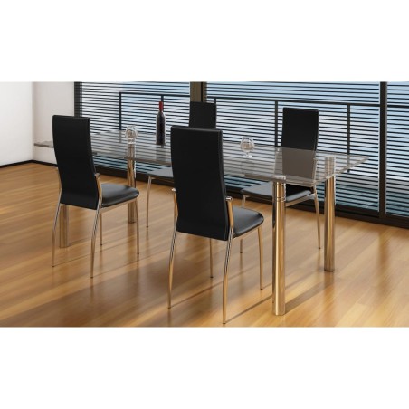 vidaXL Esszimmerstühle 4 Stk. Schwarz Kunstleder