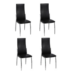 vidaXL Esszimmerstühle 4 Stk. Schwarz Kunstleder