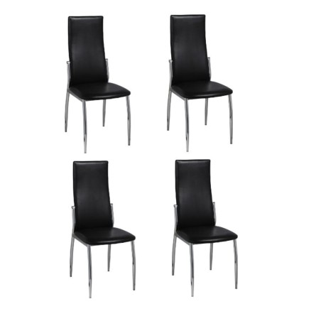 vidaXL Esszimmerstühle 4 Stk. Schwarz Kunstleder