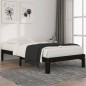 vidaXL Massivholzbett Schwarz Kiefer 100x200 cm vidaXL Massivholzbett Schwarz Kiefer 100x200 cm