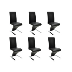 vidaXL Esszimmerstühle 6 Stk. Schwarz Kunstleder 