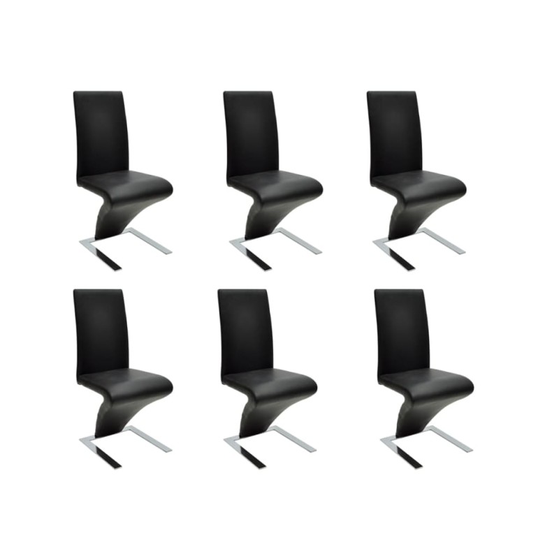 vidaXL Esszimmerstühle 6 Stk. Schwarz Kunstleder vidaXL Esszimmerstühle 6 Stk. Schwarz Kunstleder