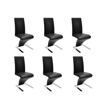 vidaXL Esszimmerstühle 6 Stk. Schwarz Kunstleder 