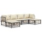 vidaXL 6-tlg. Garten-Lounge-Set mit Kissen Anthrazit Poly Rattan vidaXL 6-tlg. Garten-Lounge-Set mit Kissen Anthrazit Poly Rattan