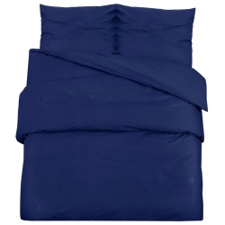 vidaXL Bettwäsche-Set Marineblau 220x240 cm Baumwolle