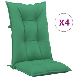 vidaXL Gartenstuhlauflagen für Hochlehner 4 Stk. Grün 120x50x7cm Stoff