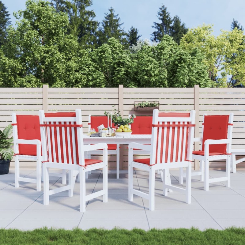 Gartenstuhlauflagen für Niedriglehner 6 Stk. Rot 100x50x3 cm Gartenstuhlauflagen für Niedriglehner 6 Stk. Rot 100x50x3 cm