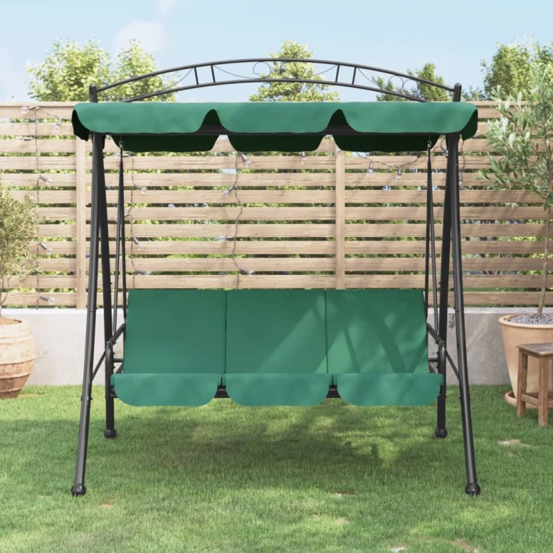 vidaXL Hollywoodschaukel mit Dach Grün 198 cm Stoff und Stahl vidaXL Hollywoodschaukel mit Dach Grün 198 cm Stoff und Stahl