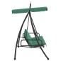 vidaXL Hollywoodschaukel mit Dach Grün 198 cm Stoff und Stahl vidaXL Hollywoodschaukel mit Dach Grün 198 cm Stoff und Stahl